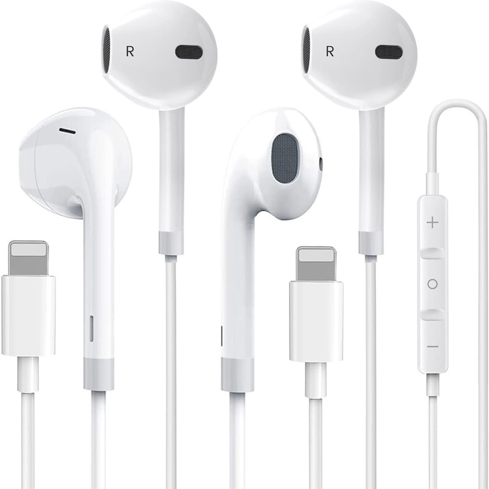 2 Pack Lightning Earbuds Headphones [Apple MFi Certified]